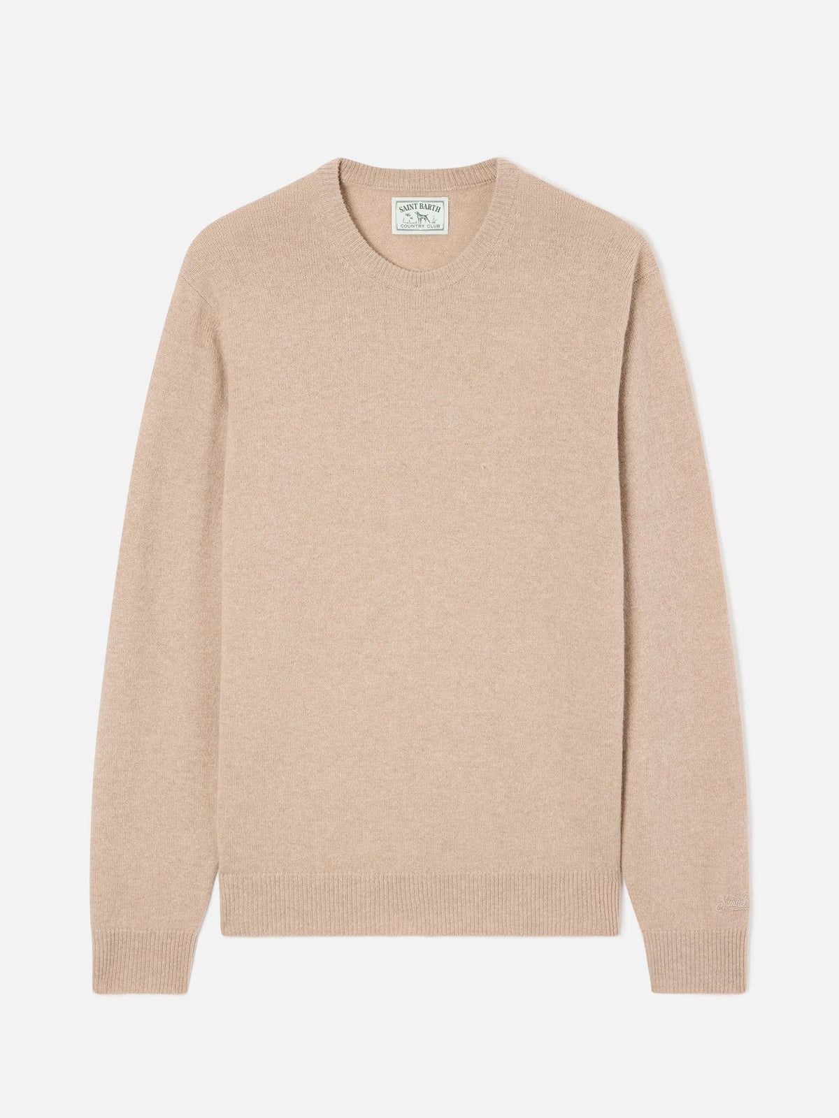 Maglia girocollo Regent beige in lambswool