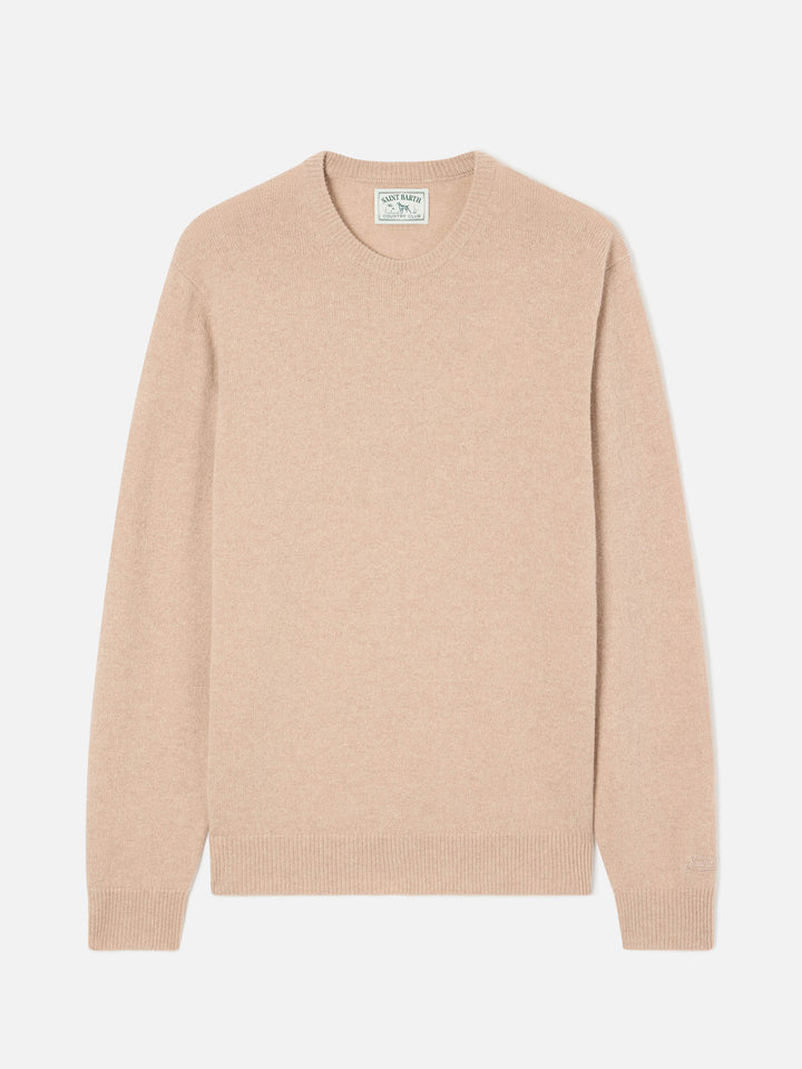 Maglia girocollo Regent beige in lambswool