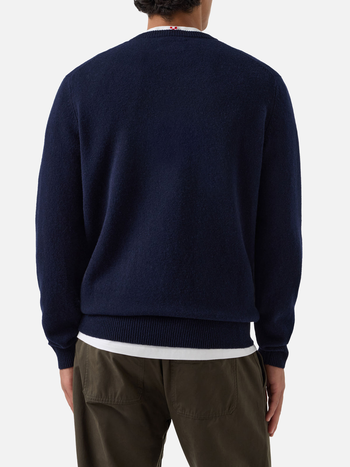 Pull col rond Regent en laine d’agneau Navy blue 