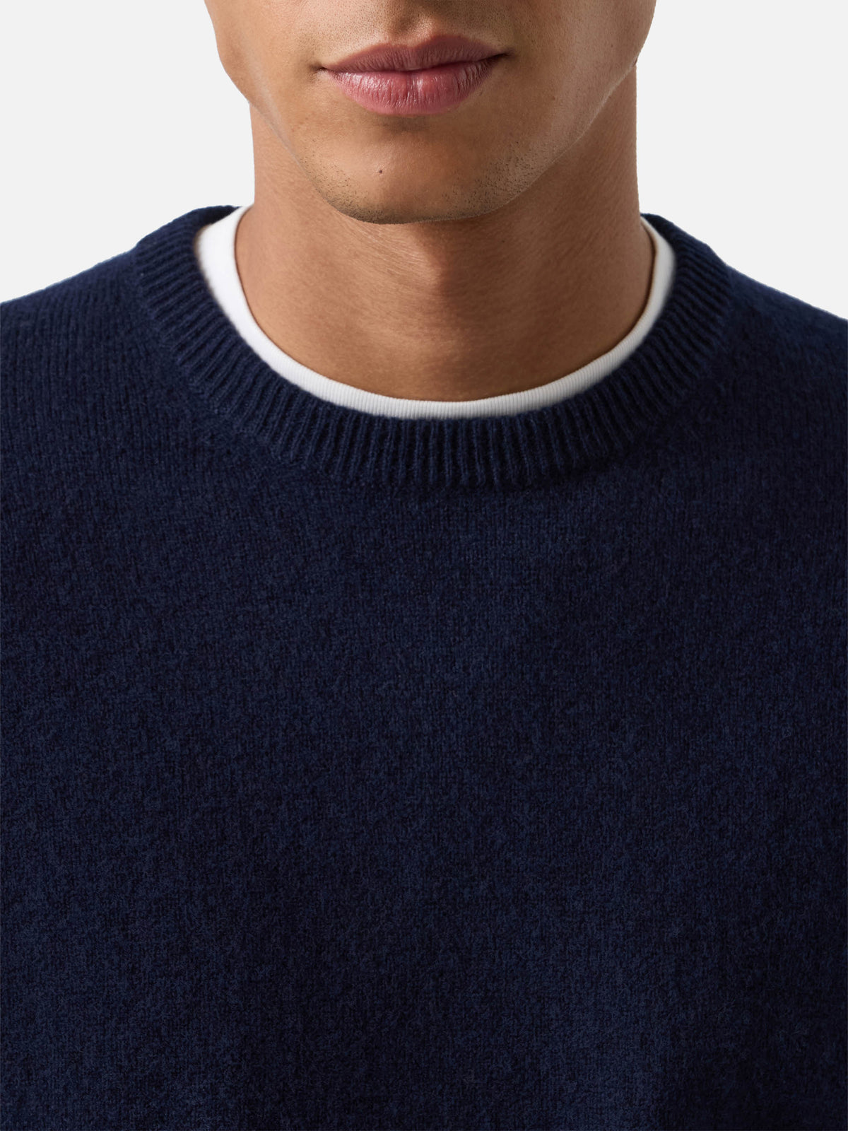 Pull col rond Regent en laine d’agneau Navy blue 
