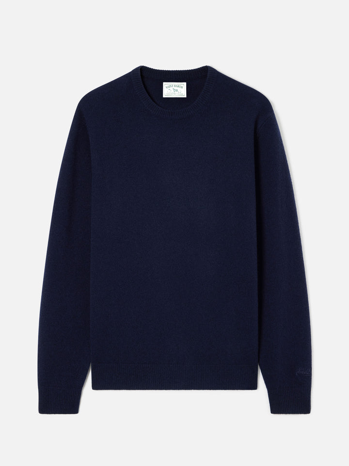 Maglia girocollo Regent blu navy in lambswool