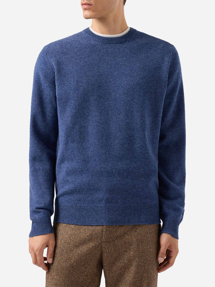 Regent denim blue lambswool sweater