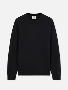 Maglia girocollo Regent nera in lambswool
