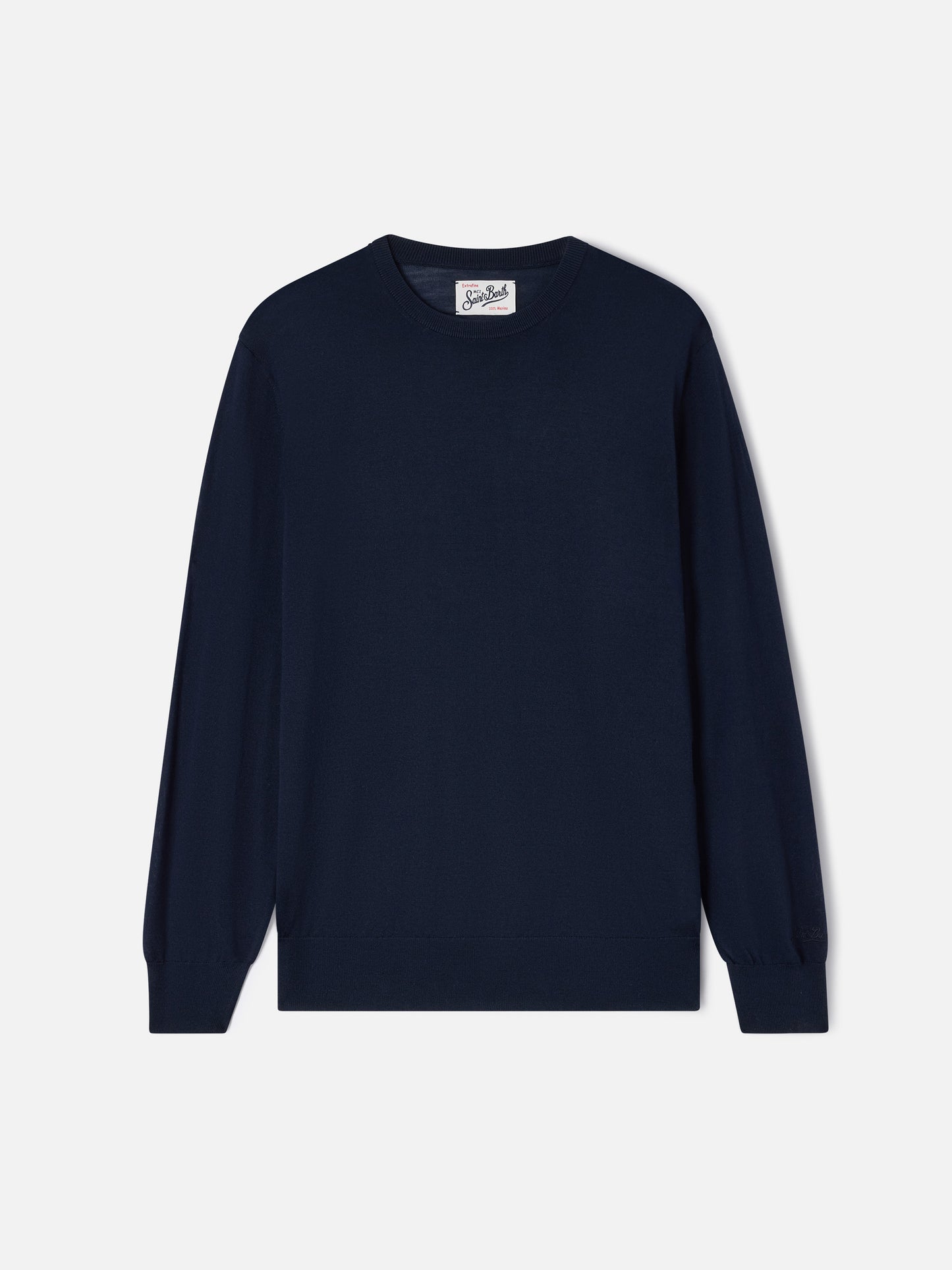 Jersey de cuello redondo Regent en azul marino blue Merino 