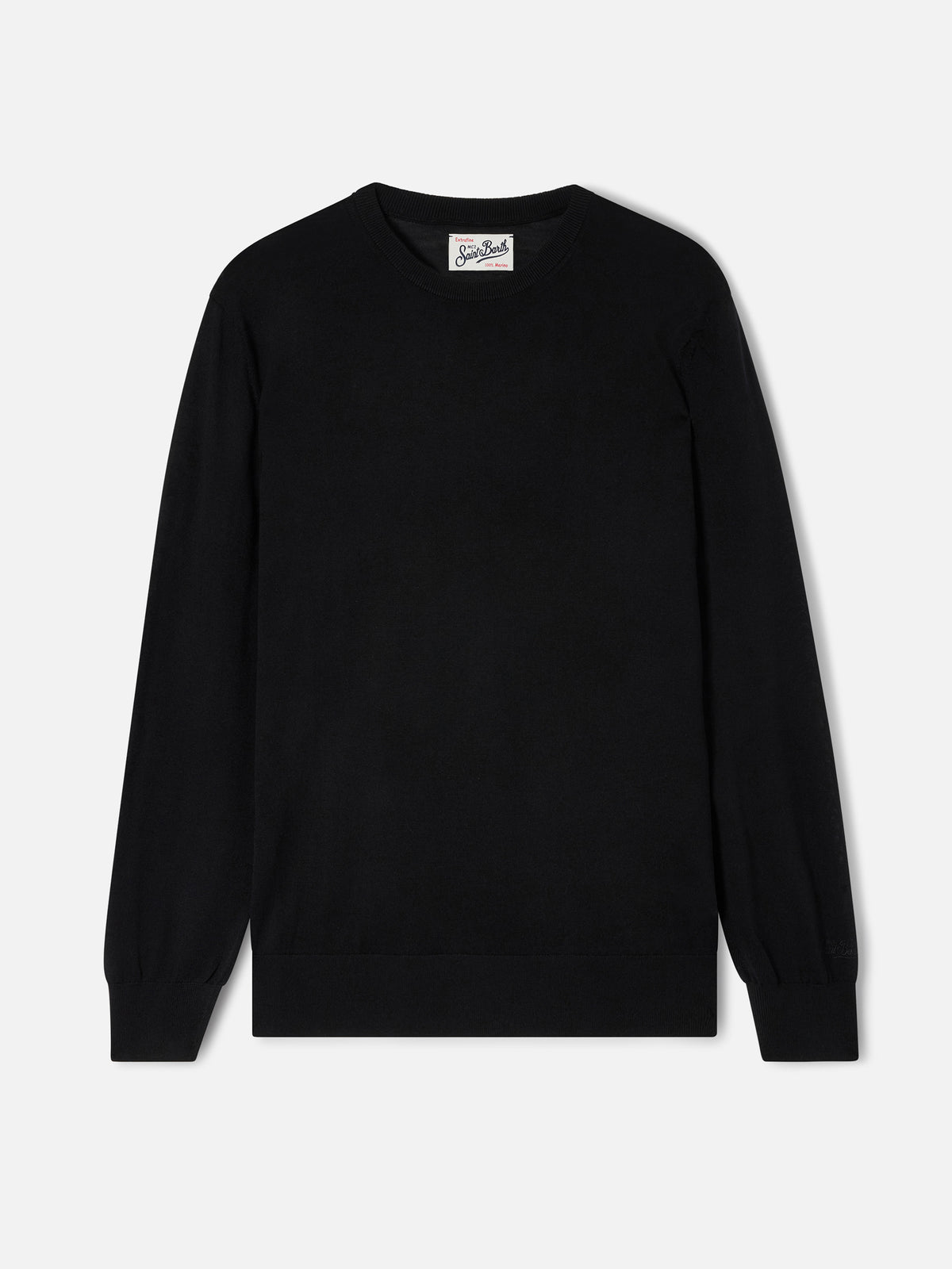 Black Regent merino wool crewneck