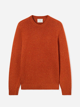 Jersey de cuello redondo de punto Donegal en mezcla de lana Orange Regent 
