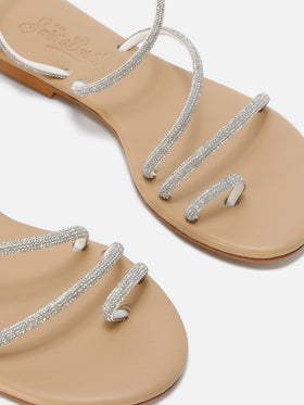 Sandali Ring con strass argento