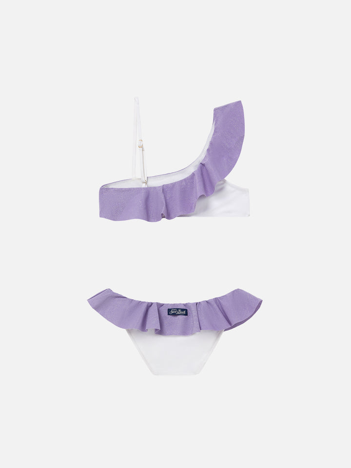 Bikini da bambina monospalla con volant
