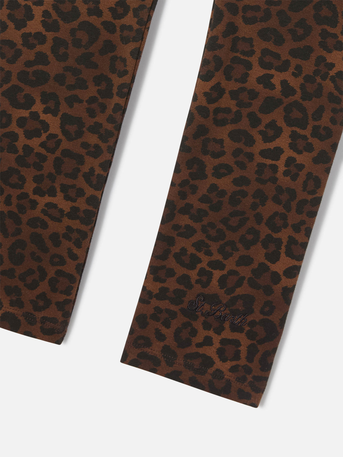 Legging Rosy en coton marron avec imprimé léopard 