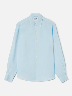 Light blue Raphael shirt in pure linen