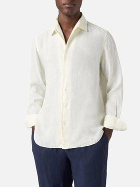 Cream Raphael shirt in pure linen