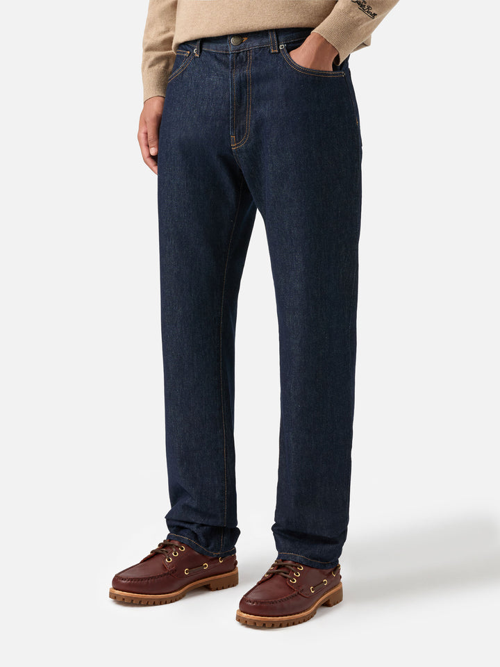 Dunkel blue Riverdale Denim-Jeans mit Raw-Finish 