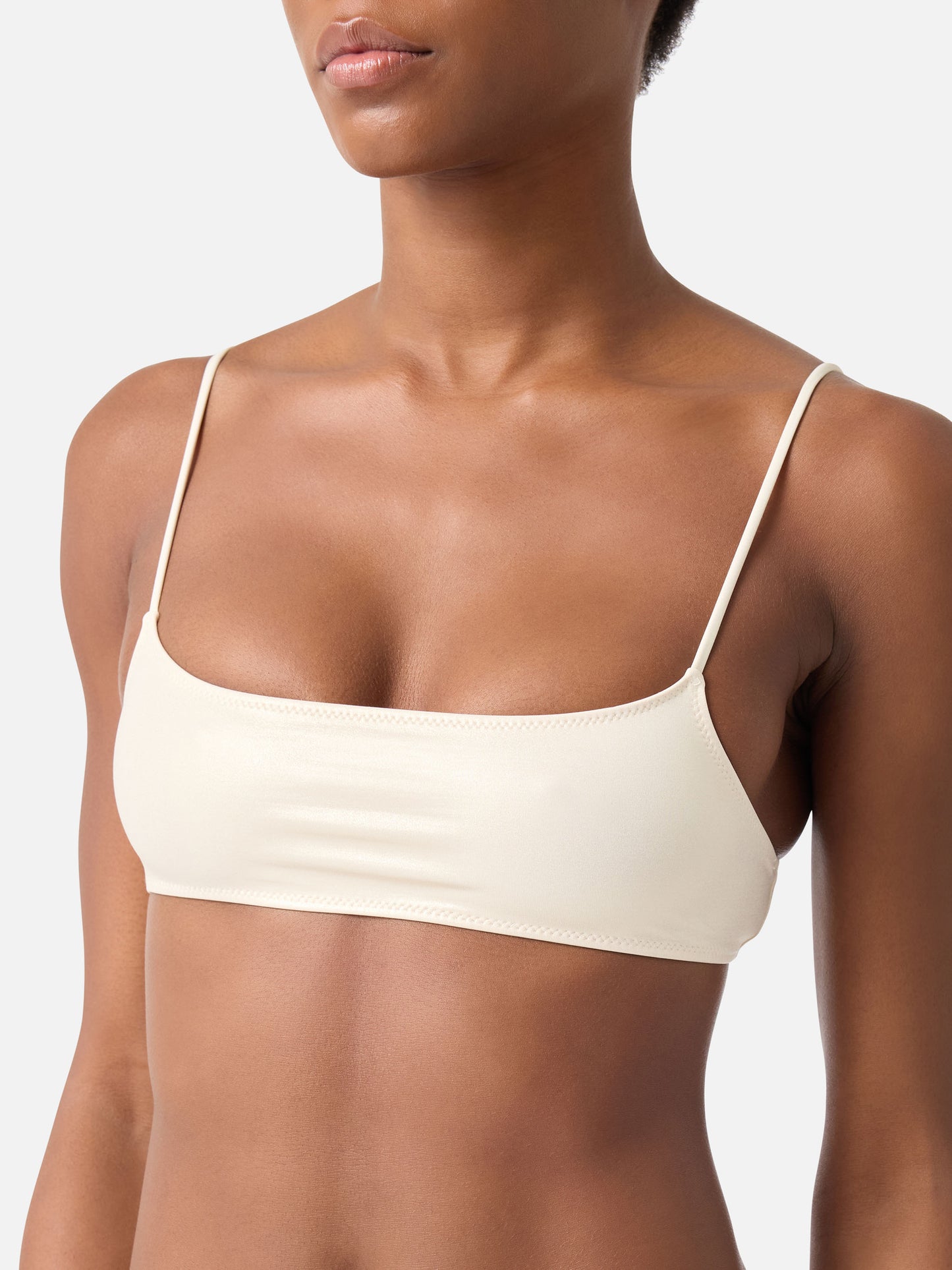 Sadie Naomi Bikini-Bralette aus goldfarbenem Lamé 