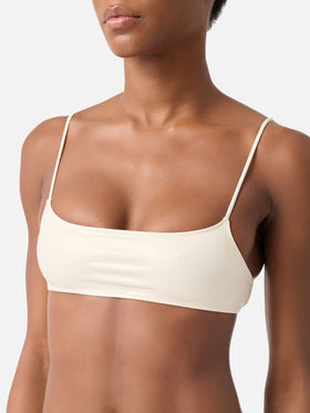 Sadie Naomi Bikini-Bralette aus goldfarbenem Lamé 