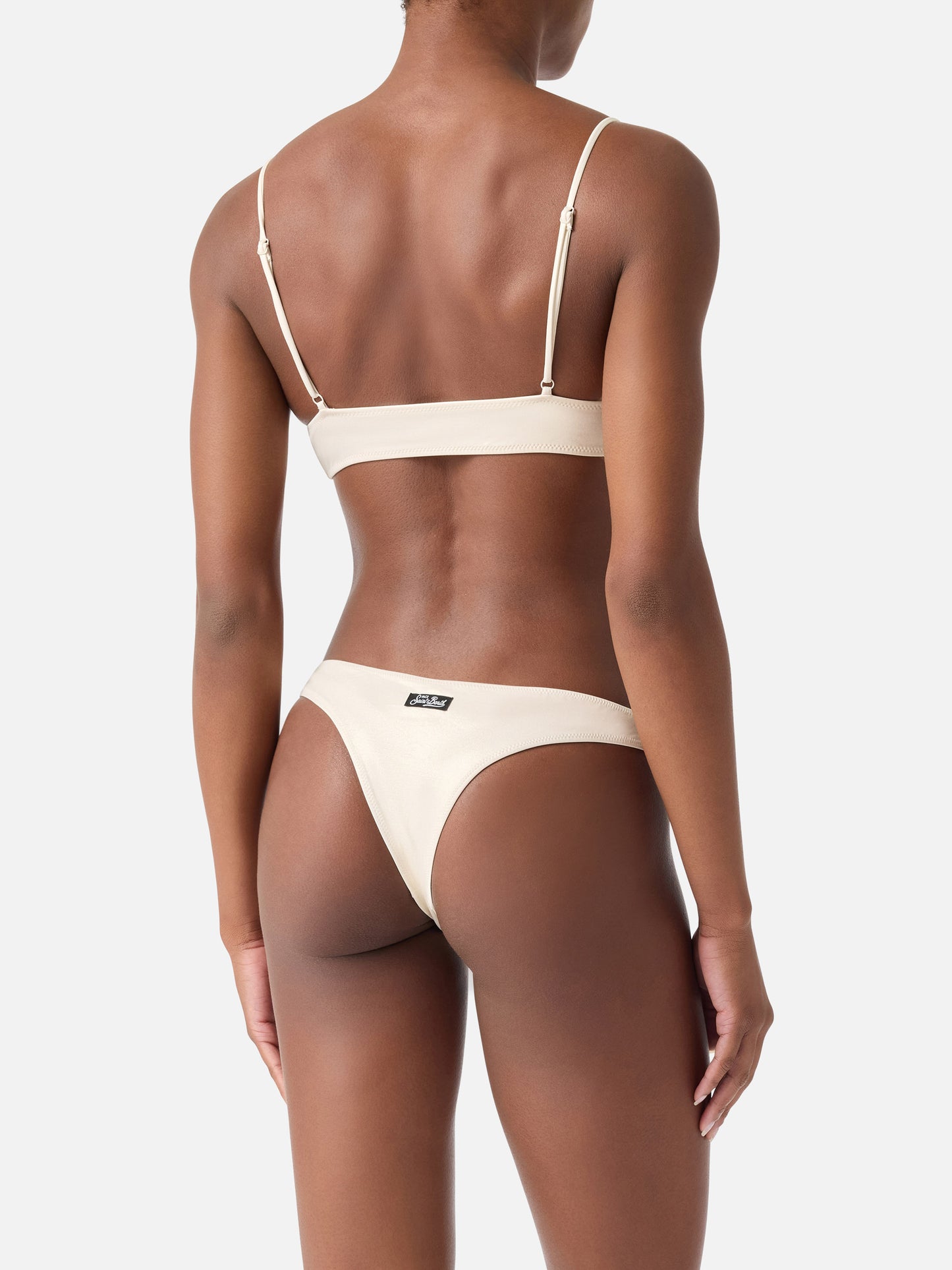 Sadie Naomi Bikini-Bralette aus goldfarbenem Lamé 