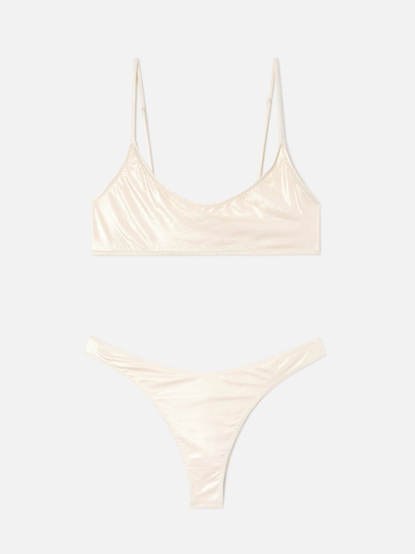 Sadie Naomi Bikini-Bralette aus goldfarbenem Lamé 