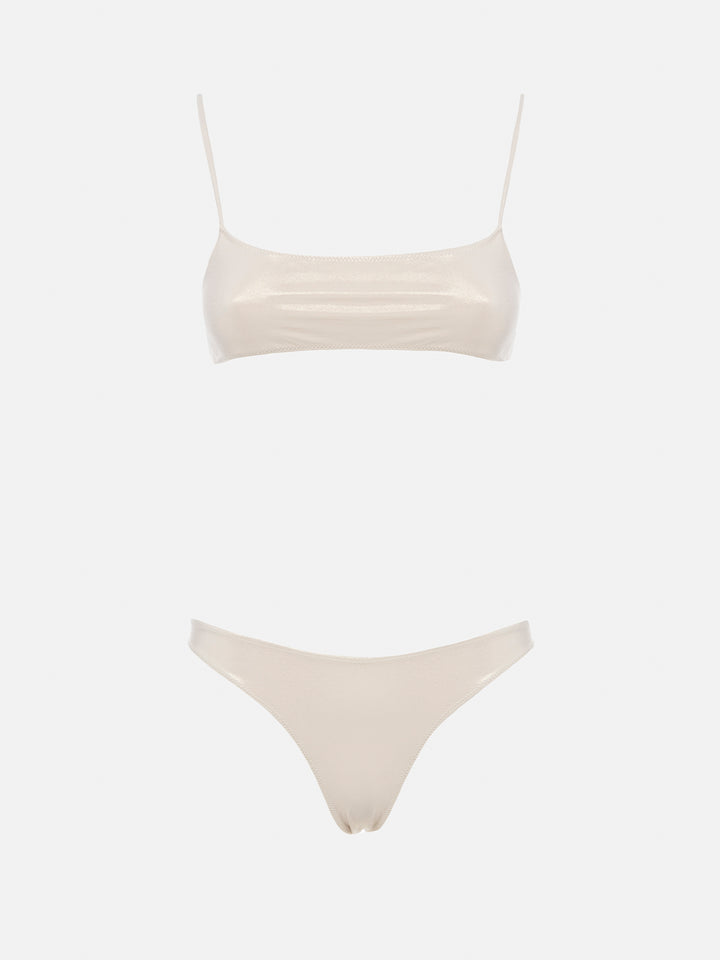 Top da spiaggia da donna a bralette in lamina oro Sadie