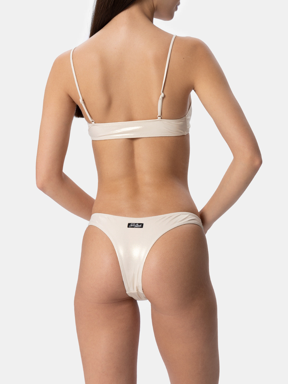 Woman lamina gold bralette bikini Sadie Naomi