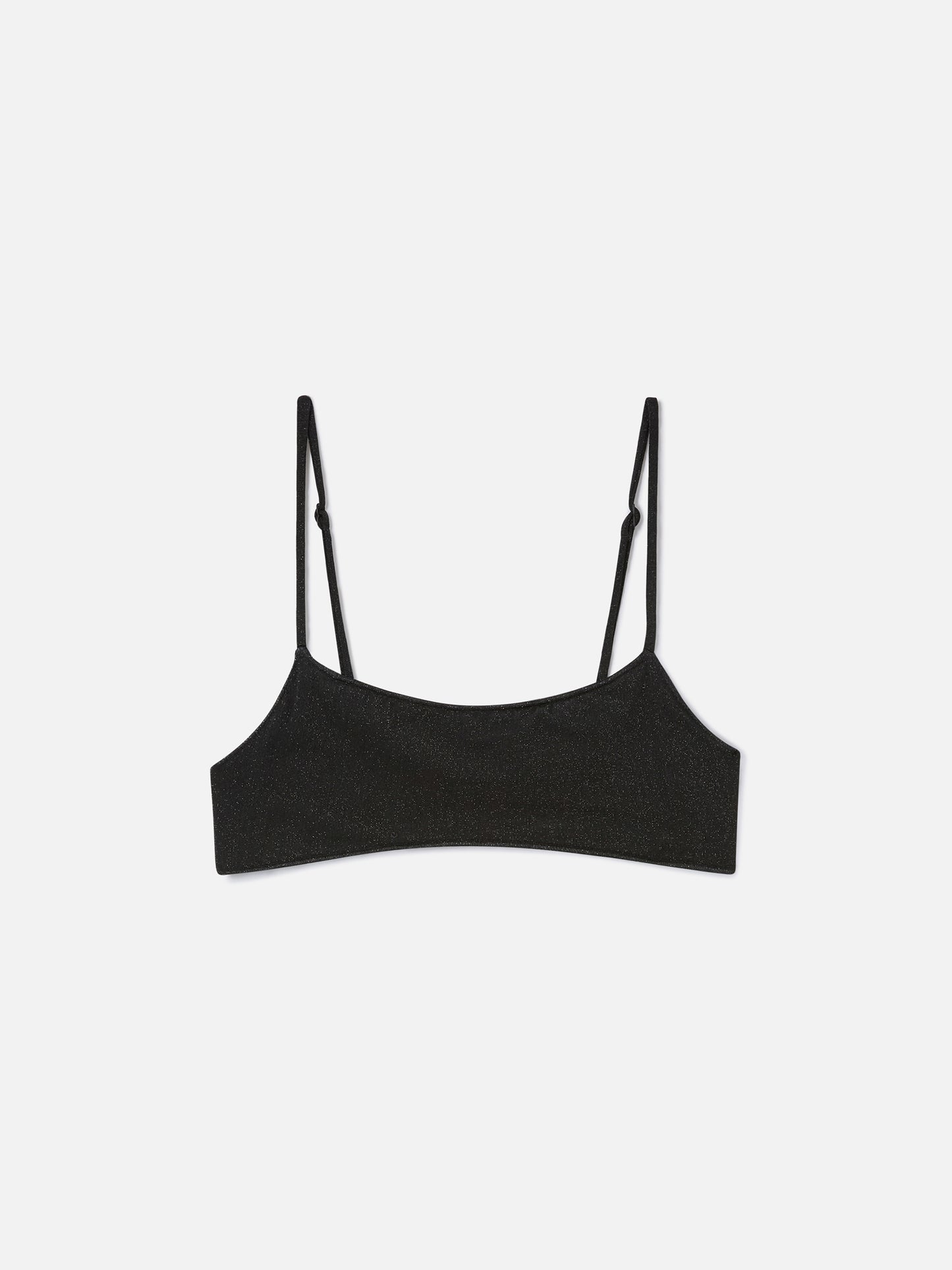 Top bikini Sadie bralette in lurex nero tinta unita