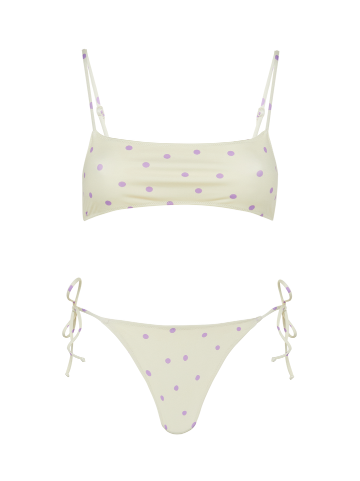 Bikini a bralette Sadie Marielle con stampa a pois