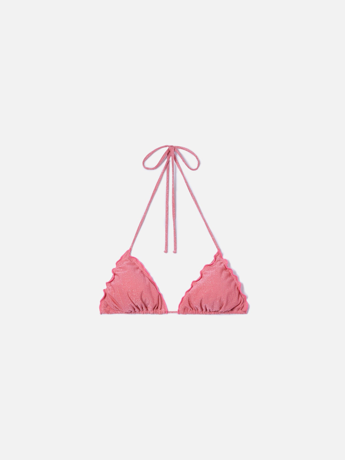 Haut de bikini triangle Sagittarius en lurex rose 