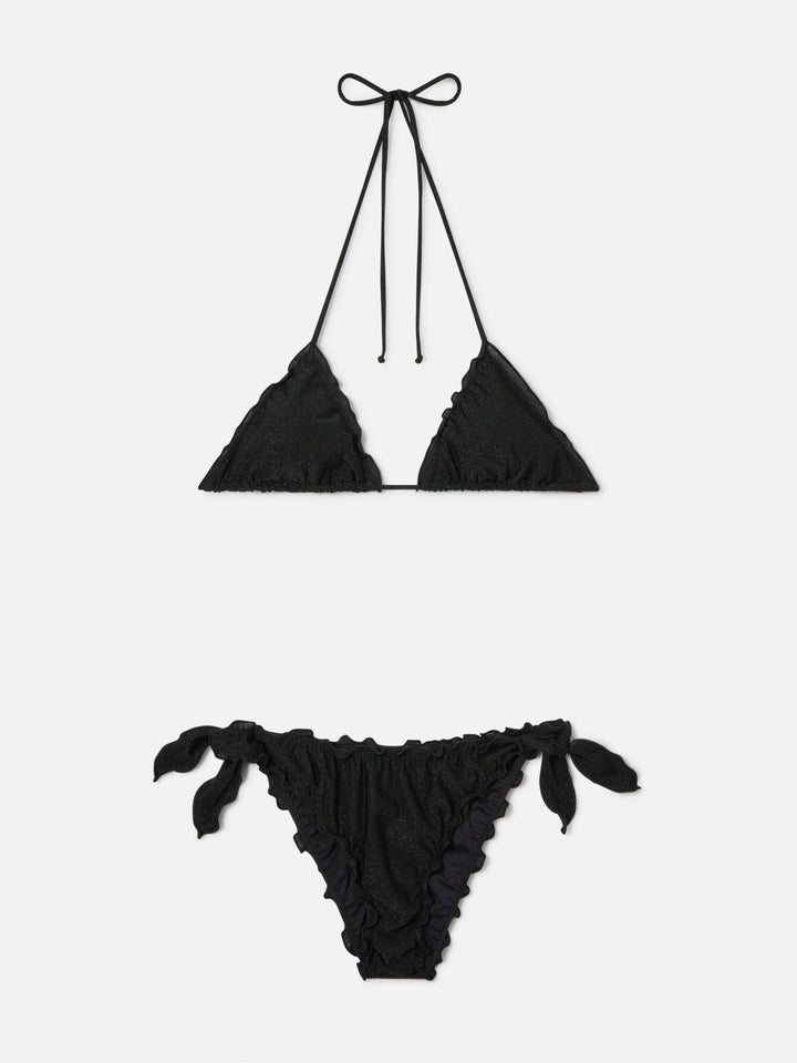 Bikini triangular Sagittarius Moon en lurex negro 