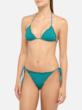 Miami Cheeky Badeslips in Blaugrün - Sagittarius klassisches Triangel-Oberteil in Blaugrün