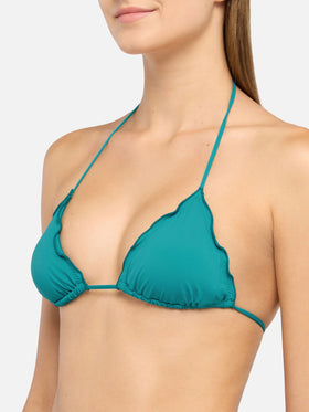 Miami Cheeky Badeslips in Blaugrün - Sagittarius klassisches Triangel-Oberteil in Blaugrün