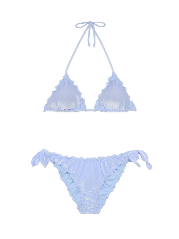 Classic triangle bikini Sagittarius Moon in light blue velvet