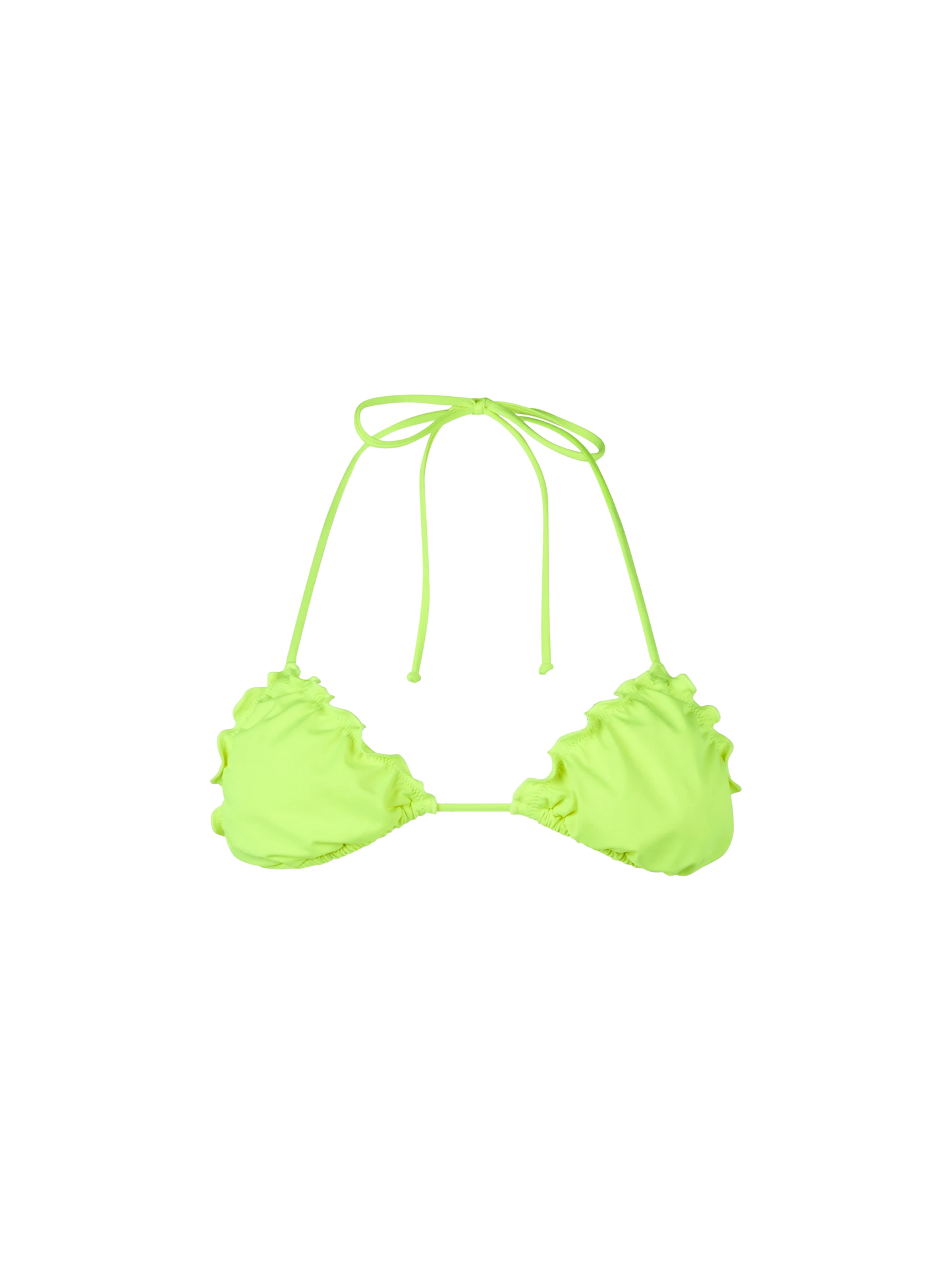 Woman fluo yellow triangle beach top Sagittarius