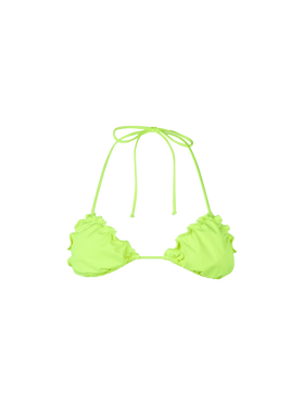 Woman fluo yellow triangle beach top Sagittarius