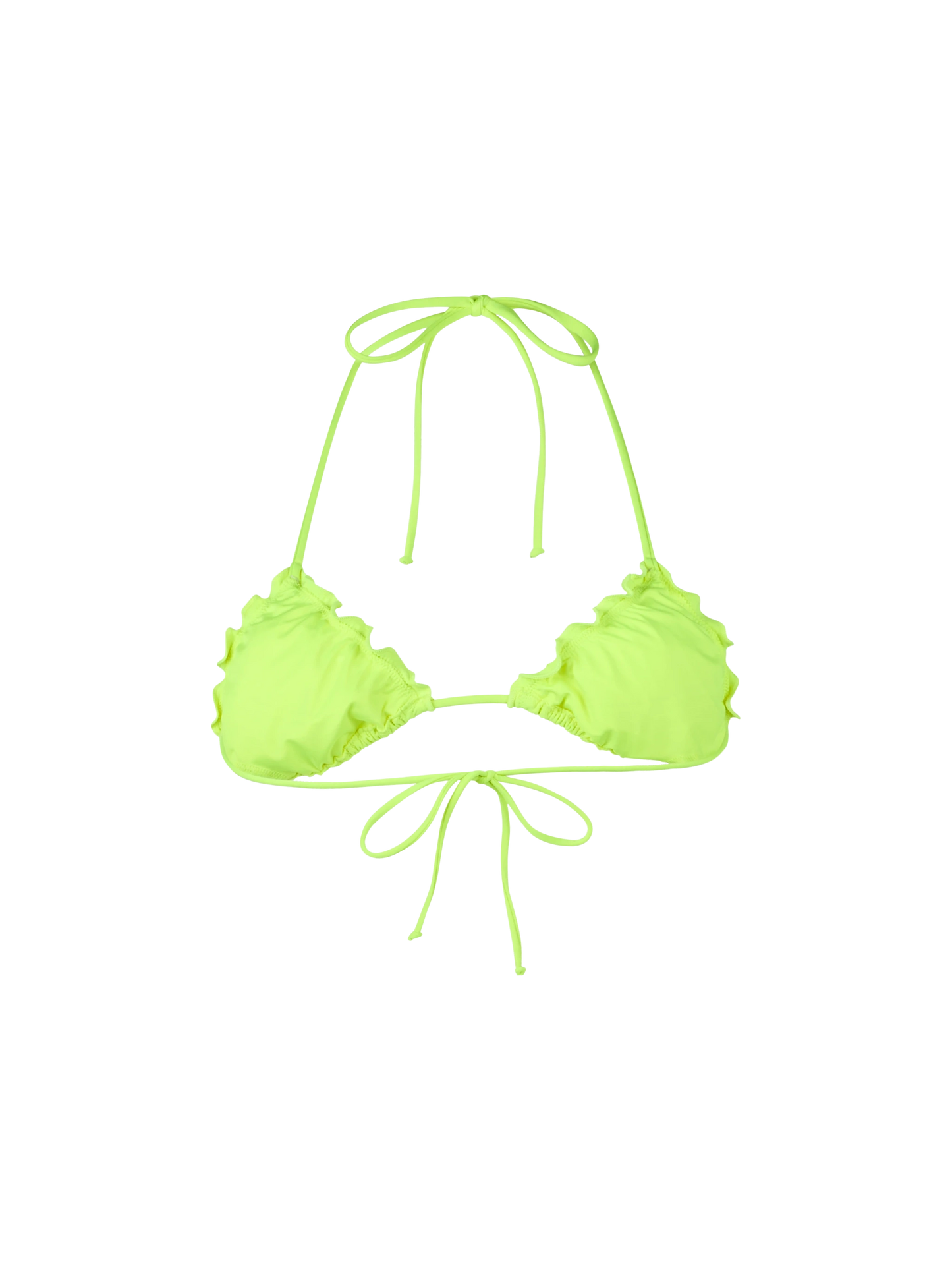 Woman fluo yellow triangle beach top Sagittarius