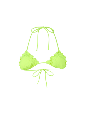 Woman fluo yellow triangle beach top Sagittarius
