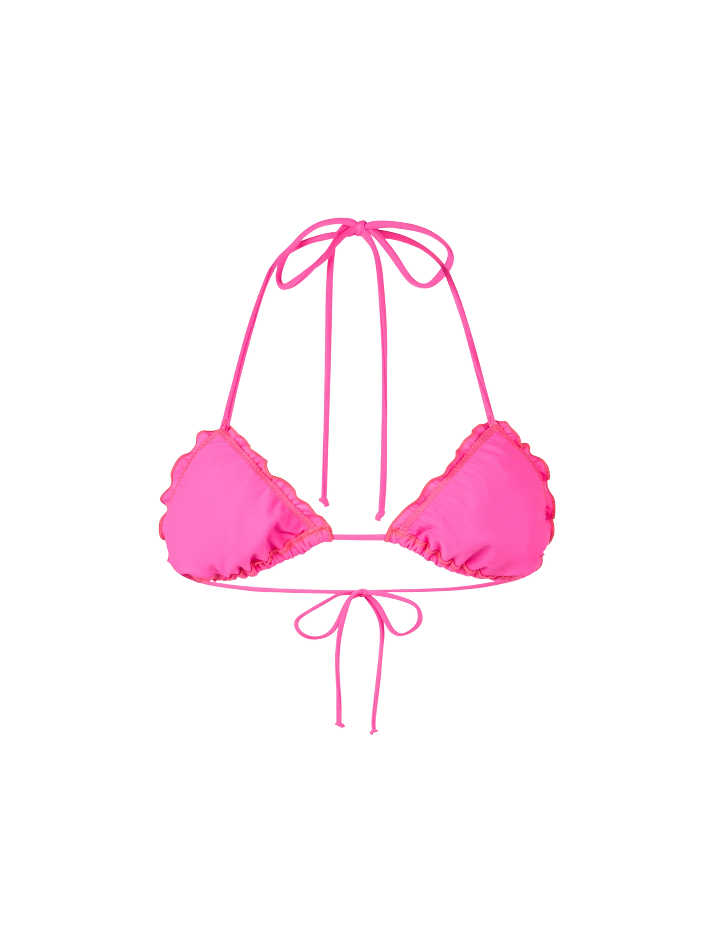 Woman fluo pink triangle beach top Sagittarius