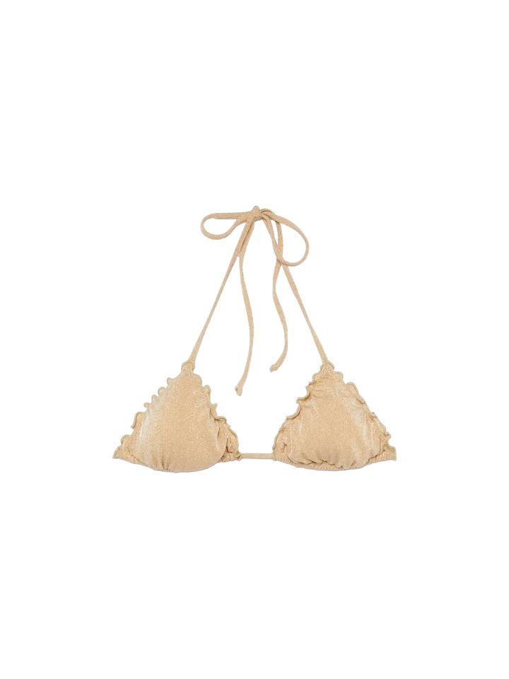 Sagittarius top a triangolo classico in lurex beige