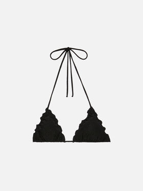 Sagittarius – Klassisches Triangel-Top aus schwarzem Lurex