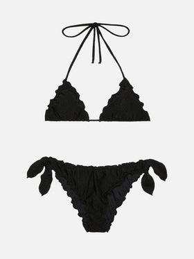 Bikini classico a triangolo Sagittarius Moon in lurex nero