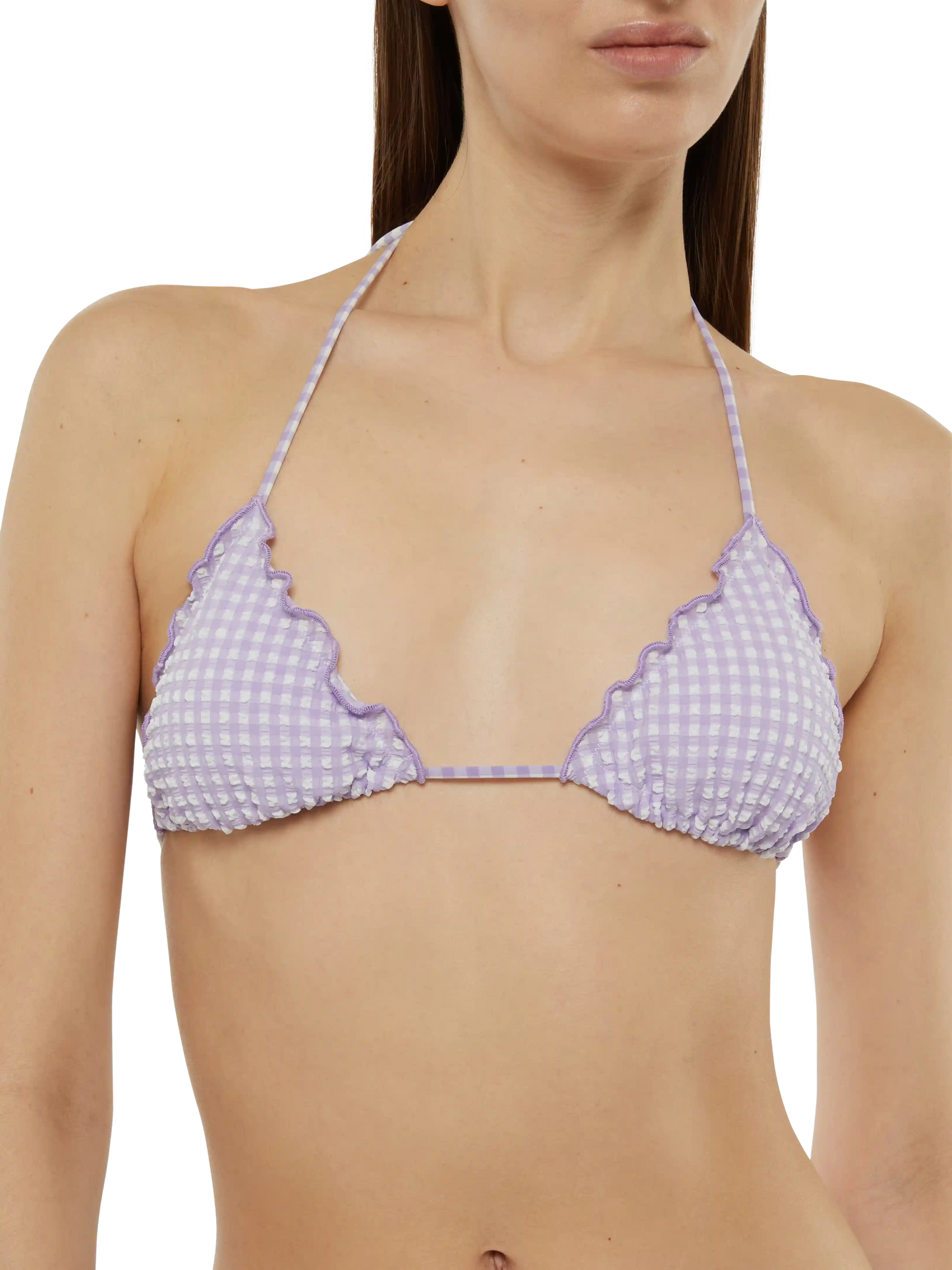 Sagittarius – Klassisches Triangel-Top aus Seersucker mit Gingham-Print