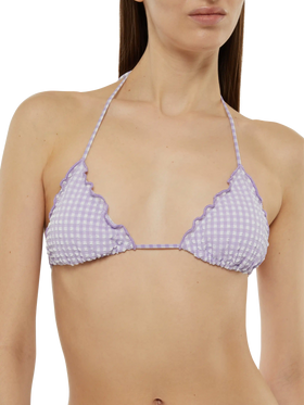 Sagittarius – Klassisches Triangel-Top aus Seersucker mit Gingham-Print