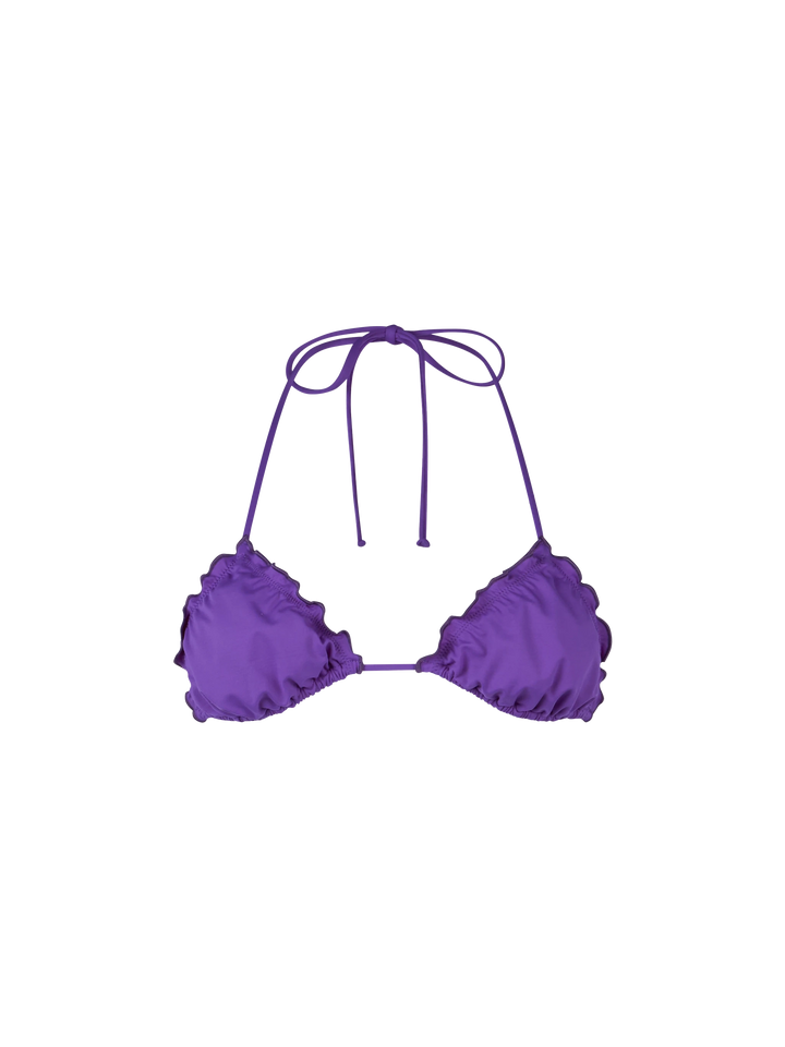 Woman purple triangle beach top Sagittarius