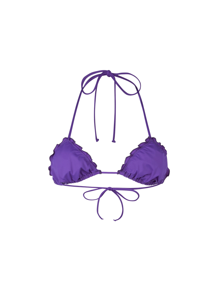 Woman purple triangle beach top Sagittarius