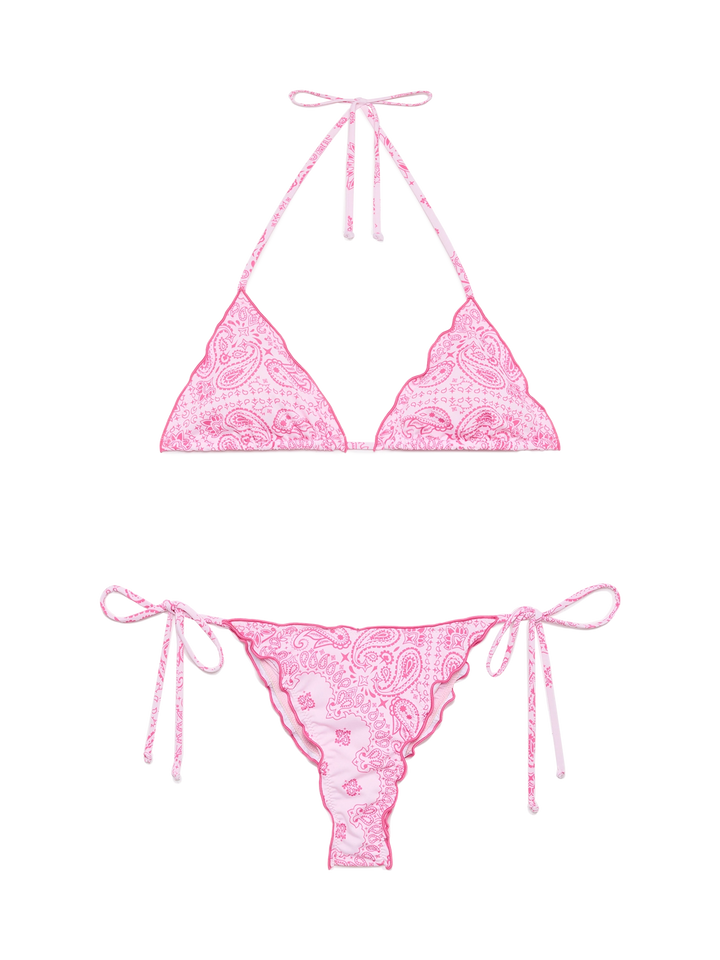 Classic triangle bikini Sagittarius Miami with bandanna print