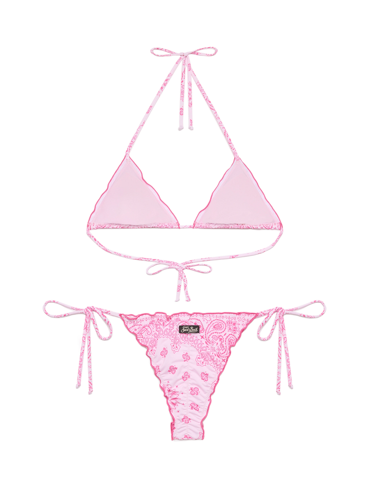 Classic triangle bikini Sagittarius Miami with bandanna print