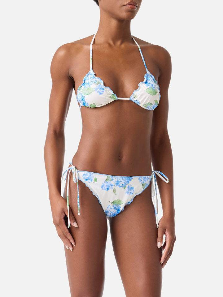 Classic triangle bikini Sagittarius Miami with floral print