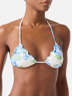Haut de bikini triangle classique Sagittarius à imprimé floral 