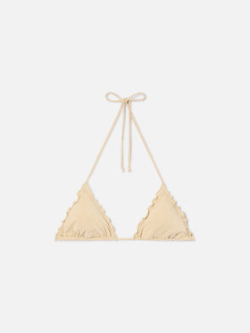 Damen klassisches Strand-Top in Dreiecksform aus goldfarbenem Lurex Sagittarius 