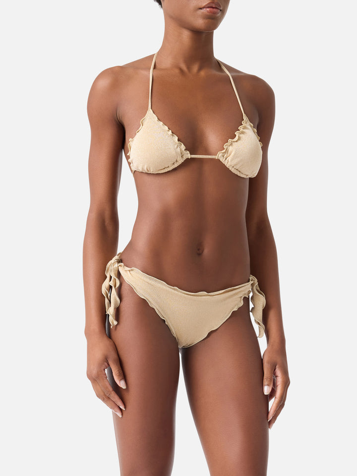 Bikini triangle classique en lurex doré pour femme Sagittarius Moon 