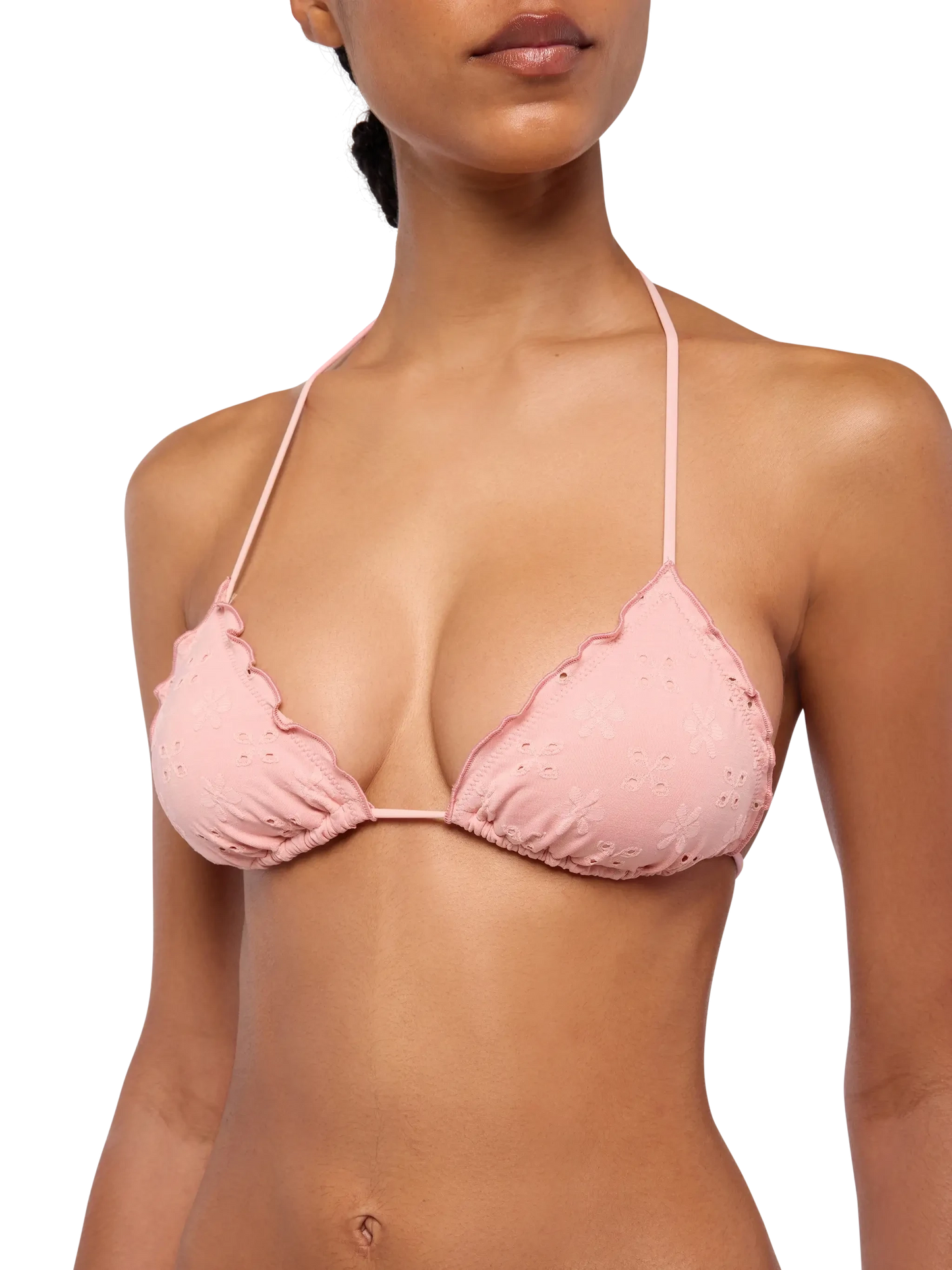 Sagittarius classic pink Sangallo lace triangle top - MC2 Saint Barth