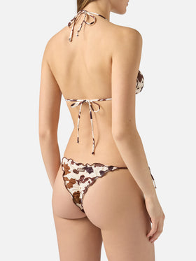 Bikini Sagitami triangle with all-over cow print