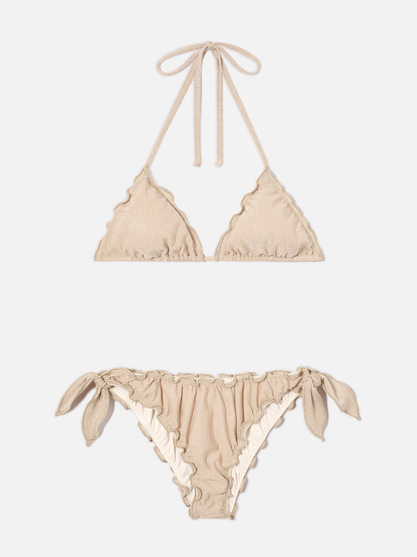 Bikini Sarius triangolo in lurex  oro tinta unita